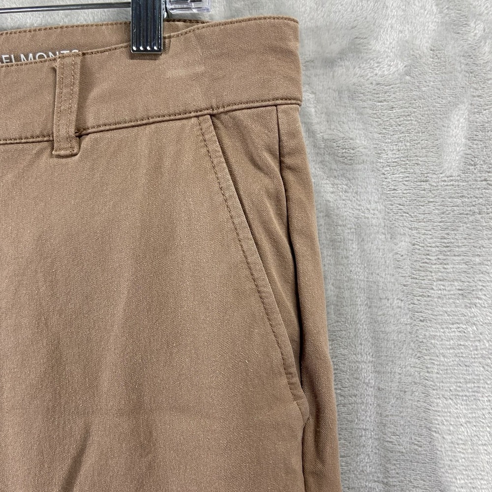 Mugsy Pants men's 34x29 Belmonts Chino Brown Classic Fit Stretch Flat Front - Picture 8 of 15